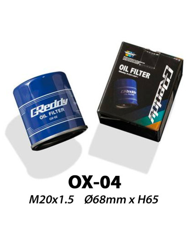 Filtro olio GReddy OX-04 | M20x1,5 (MX-5,RX-7,RX-8,GT86,SR20,350Z,370Z,GT-R,Honda B,K,F,Subaru Impreza,BRZ)