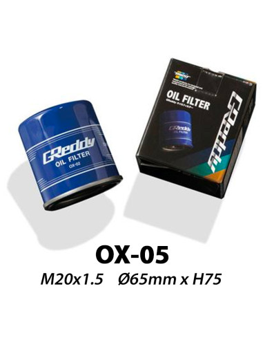 Filtro olio GReddy OX-05 | M20x1,5 (Mitsubishi Evo, ecc.)