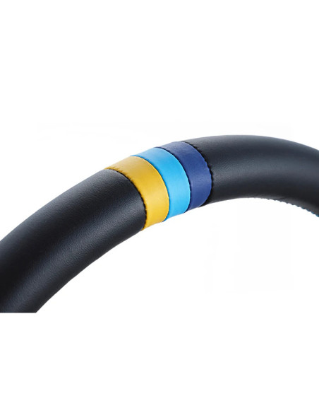 Volante GReddy Sports "Deep Type" (cavità da 80 mm), pelle nera, razze nere - 340 mm