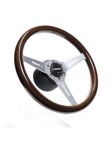 Volante GReddy Sports "Wood Type" (calandratura da 47 mm), marrone scuro, razze in alluminio - 340 mm