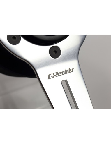 GReddy Sports "Wood Type" Steering Wheel (47 mm Dish), Dark Brown, Aluminium Spokes - 340 mm