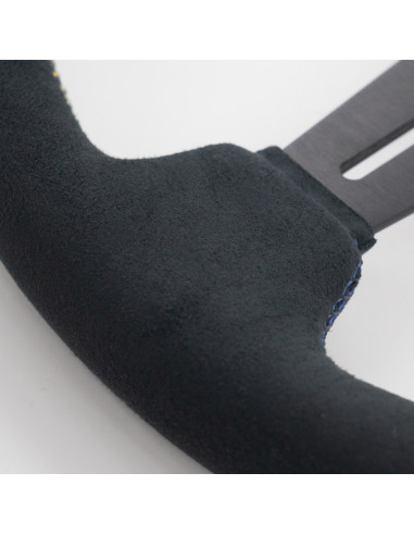 GReddy Sports "Deep Type" Steering Wheel (80 mm Dish), Black Suede, Black Spokes - 340 mm