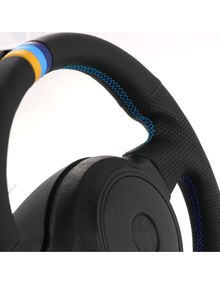 GReddy Black Leather Steering Wheel with 3-Color Stripe for Toyota GT86 (12-16)