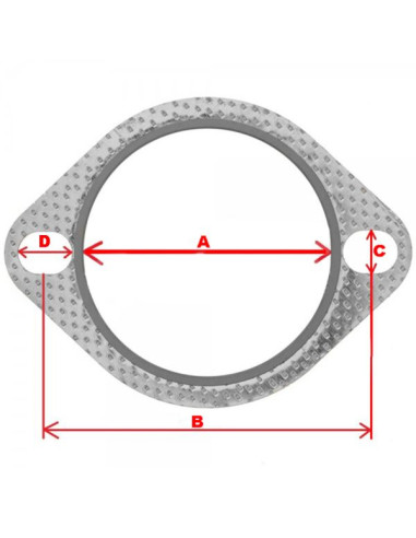 Exhaust flange gasket 2-bolt - Ø63.5mm/2.50''