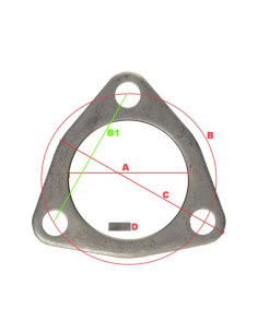 Exhaust flange 3-bolt - Ø60.50mm/2.38" 2