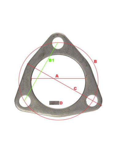 Exhaust flange 3-bolt - Ø63.50mm/2.5"
