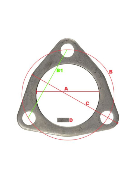 Exhaust flange 3-bolt - Ø63.50mm/2.5"