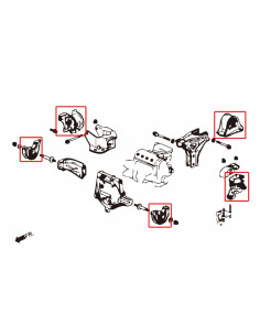 Supporto motore rinforzato Hardrace Honda Civic MK6 + Type R Per EK MT AT 2