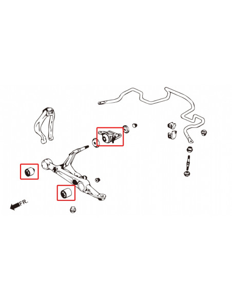 Boccole inferiore anteriore Hardrace Honda Del Sol CR-X Civic MK5 MK6 Integra MK3 + Type R