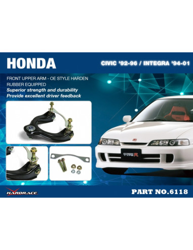 Bracci superiori anteriori Hardrace Honda Civic MK5 MK6 Integra MK3 +Type R