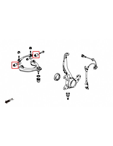 Silent block superiore anteriore Hardrace Honda Del Sol CR-X Civic MK5 MK6 Integra MK3 + Type R