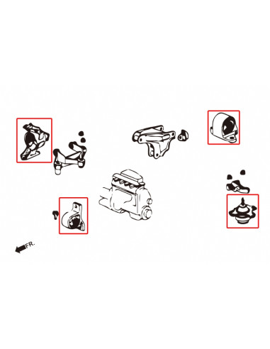 Supporto motore rinforzato Hardrace Honda Civic MK7 AT Automatica