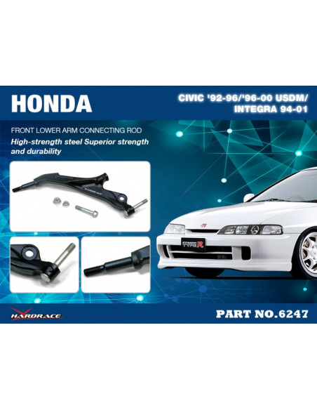 Tirante di collegamento del braccio inferiore anteriore Hardrace Honda Civic MK6
