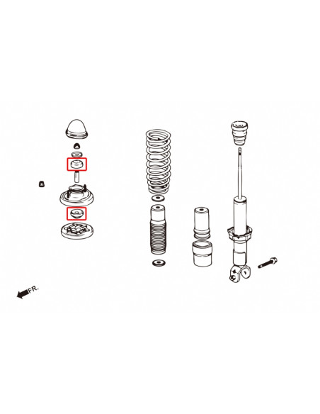 Reinforced Tpv Upper & Lower Strut Mount Bush Honda