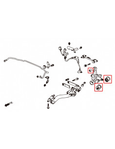 Silent block Fusello posteriore Hardrace Honda Civic MK7 Type R Integra MK4 Type R RSX 2
