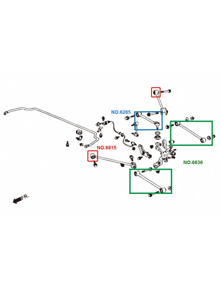 Kit Braccio posteriore laterale Hardrace Honda Accord MK6