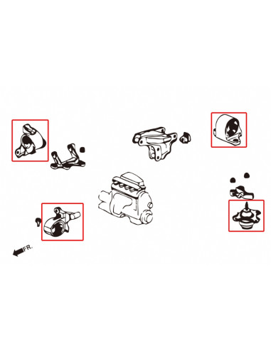 Supporto motore rinforzato Hardrace Honda Civic MK7 MT