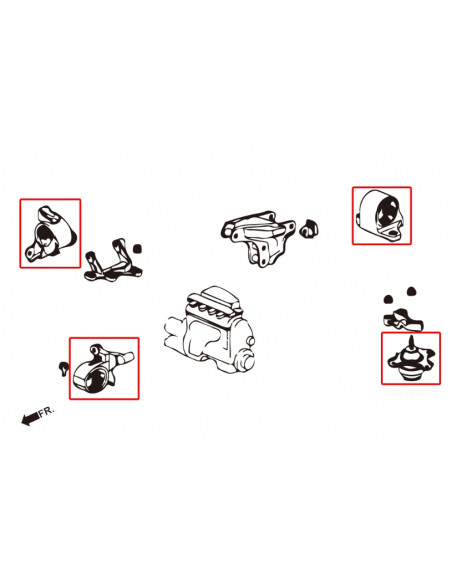 Supporto motore rinforzato Hardrace Honda Civic MK7 MT