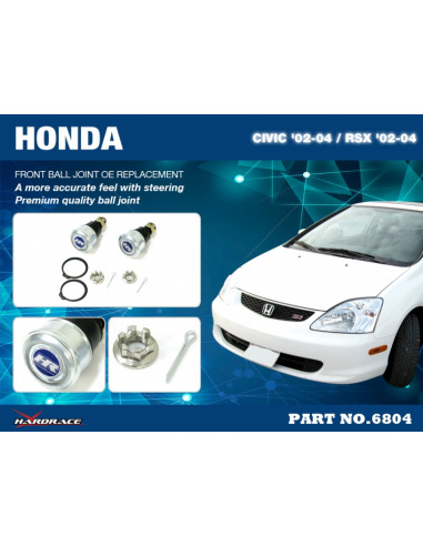 Kit Testine Sferiche Anteriori Hardrace Honda Civic MK7 + Type R RSX