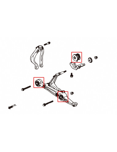 Boccole del Braccio inferiore anteriore Hardrace Honda Civic MK6 EK: USDM EJ6/7/8