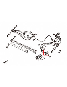 Silent block braccio longitudinale posteriore Hardrace BMW Serie 3 E36 E46 +M3 Z4 E85 E86 E89 2