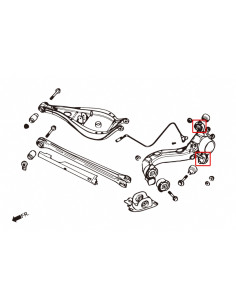 Silent block mozzo posteriore Hardrace BMW Serie 3 E36 E46 +M3 Z4 E85 E86 E89 2