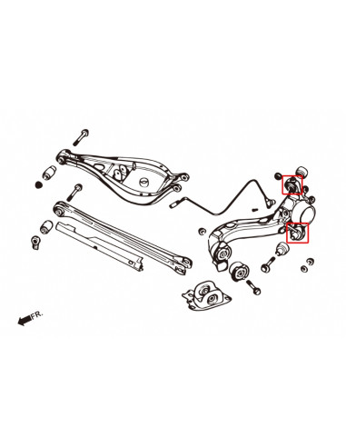 Silent block mozzo posteriore Hardrace BMW Serie 3 E36 E46 +M3 Z4 E85 E86 E89