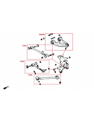 Braccio convergenza posteriore Hardrace Lexus LS XF20 MK2