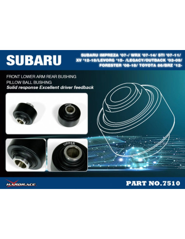 Kit Boccole del braccio inferiore anteriori Hardrace Subaru BRZ Toyota GT86 Impreza MK3 MK4 MK5