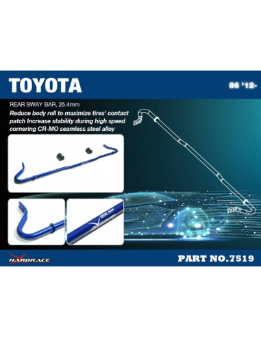 Rear Sway Bar Scion FR-S, Subaru BRZ, Toyota 86
