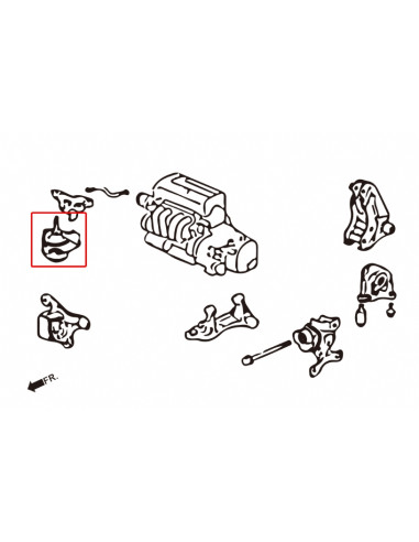 Supporto motore rinforzato destro Hardrace Honda Civic MK7 + Type R Integra MK4 DC5 Type R RSX