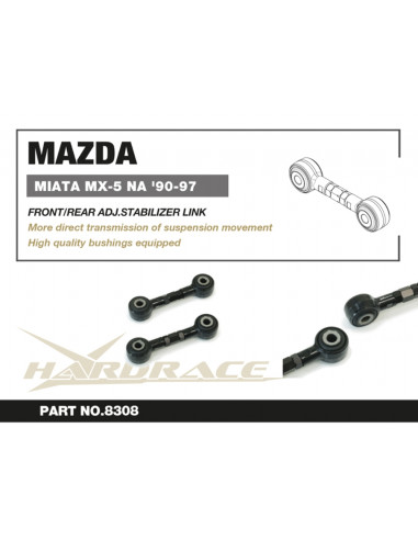 Bielletta barra stabilizzatrice regolabile anteriore/posteriore Hardrace Mazda MX-5 NA