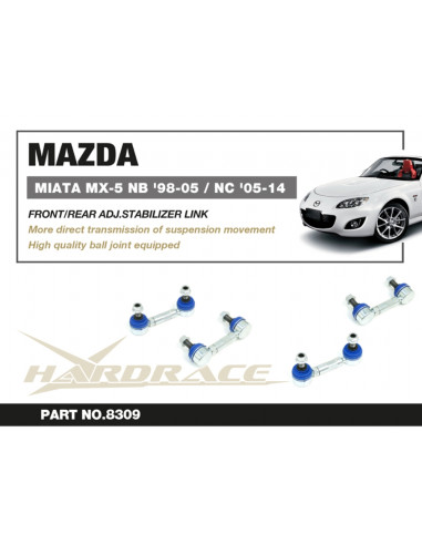Bielletta barra stabilizzatrice regolabile anteriore/posteriore Hardrace Mazda MX-5 NB NC