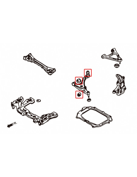 Kit boccole braccio inferiore anteriore Hardrace Mazda RX-8 SE