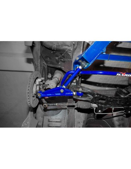 Kit braccio inferiore anteriore regolabile + bielletta barra stabilizzatrice Hardrace Nissan Silvia S13 (pillow ball)