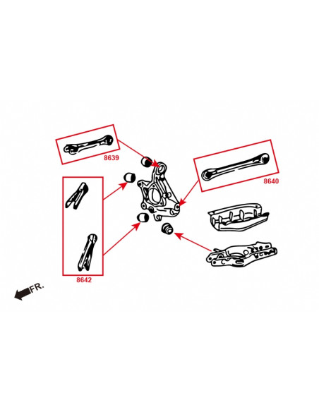 Kit camber posteriore Hardrace Chevrolet Camaro MK6 (pillow Ball)
