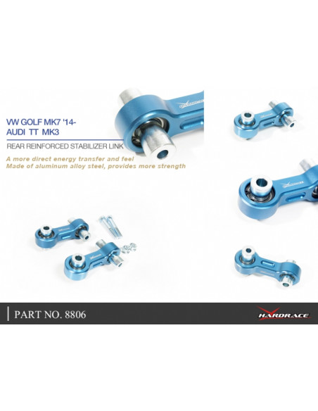 Bielletta barra stabilizzatrice posteriore Hardrace Audi A3 S3 RS3 TT TTS TTRS MK3 8V VW Golf 7 + GTI GTD R