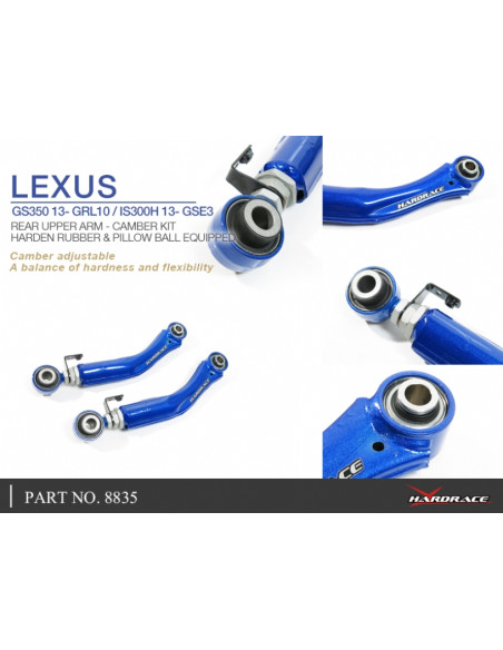 Kit bracci superiori posteriori regolazione campanatura Hardrace Lexus GS L10 MK4 IS XE30 MK3 RC XC10