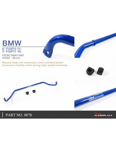 Barra stabilizzatrice anteriore Hardrace BMW Serie 5 F10 F11 Serie 6 F12 F13 F06 + M5 M6