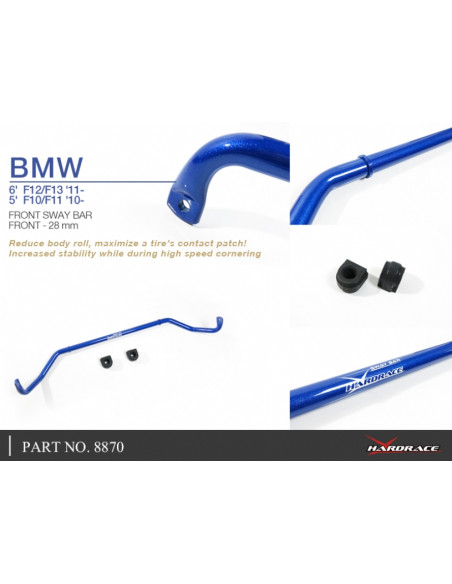 Barra stabilizzatrice anteriore Hardrace BMW Serie 5 F10 F11 Serie 6 F12 F13 F06 + M5 M6