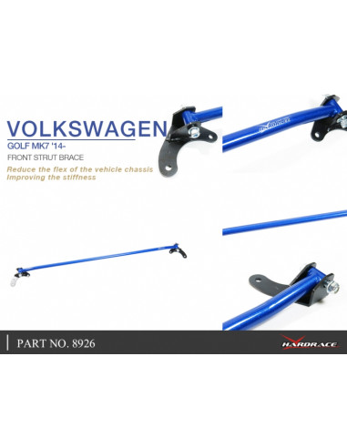 Barra Duomi Anteriore anteriore Hardrace Volkswagen Golf MK7 MK8 + GTD GTI R