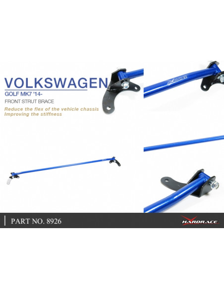 Barra Duomi Anteriore anteriore Hardrace Volkswagen Golf MK7 MK8 + GTD GTI R