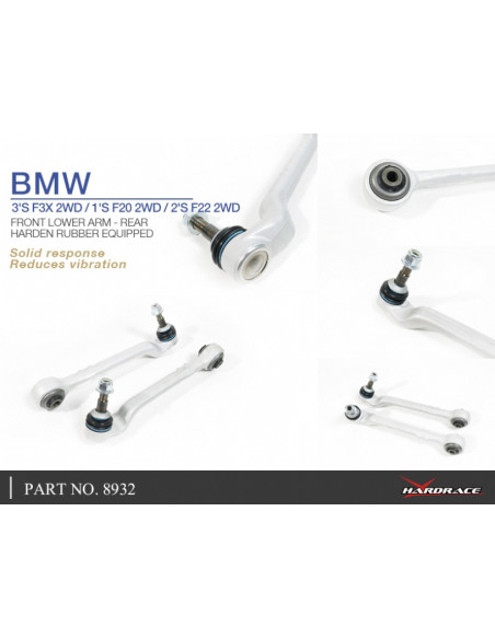 Braccio inferiore anteriore posteriore Hardrace BMW Serie 1 F20 F21 Serie 3 F30 F31 Serie 4 F32 F33 F36