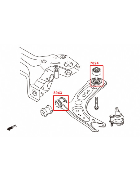 Front Lower Arm-front Bushing Audi, Skoda, Volkswagen