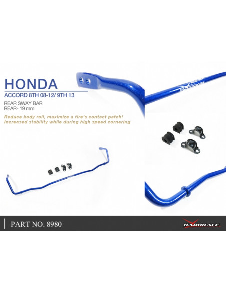 Barra stabilizzatrice posteriore Hardrace Honda Accord MK8