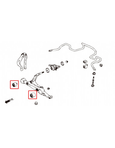 Silent block inferiore anteriore Hardrace Honda Del Sol CR-X Civic MK5 MK6 Integra MK3 + Type R