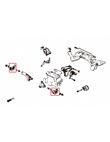 Supporto motore inferiore anteriore rinforzato Hardrace Honda Civic MK5 MK6 + Integra MK3 Type R