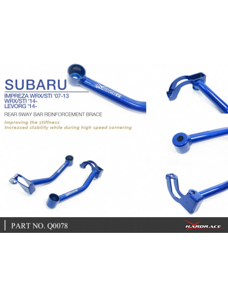 Staffa di rinforzo barra stabilizzatrice posteriore Hardrace Subaru WRX VA + STi