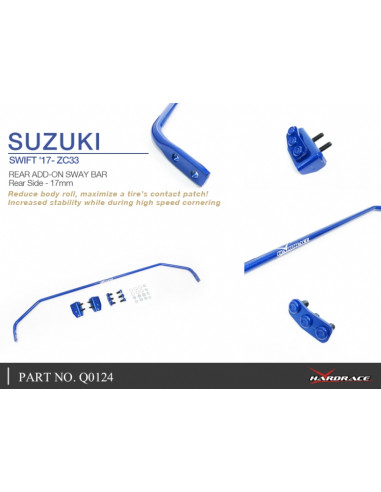Barra stabilizzatrice posteriore Hardrace Suzuki Swift MK3 ZC33
