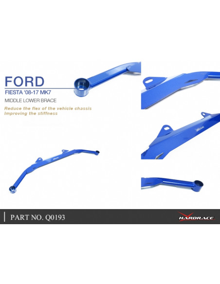 Barra Rinforzo Centrale inferiore Hardrace Ford Fiesta MK7 CB1/CCN +ST